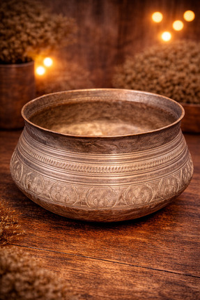 antiqloft Antika Bakır Tas - Vintage Dekoratif Obje