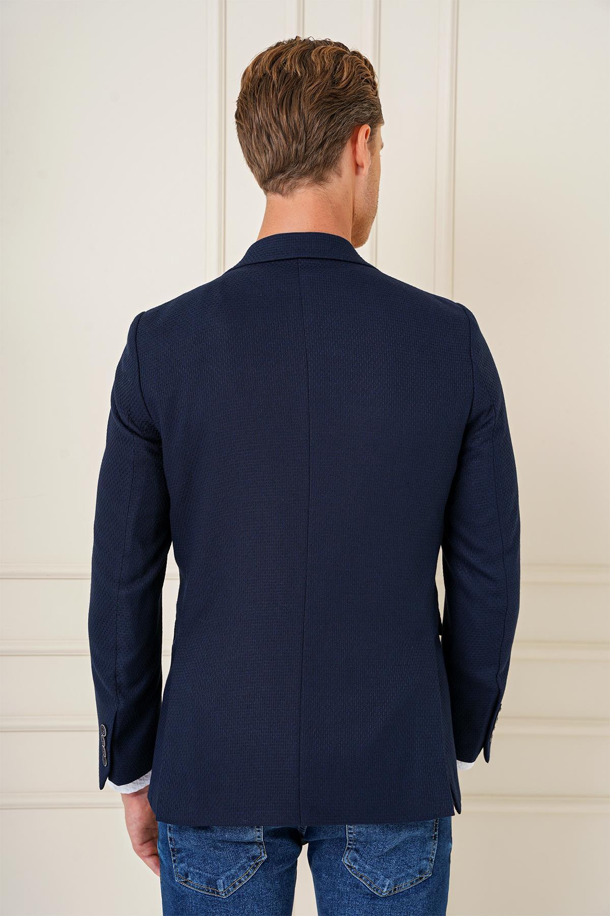 Efor  C 685 Slim Fit Lacivert Spor Ceket - Görsel 6