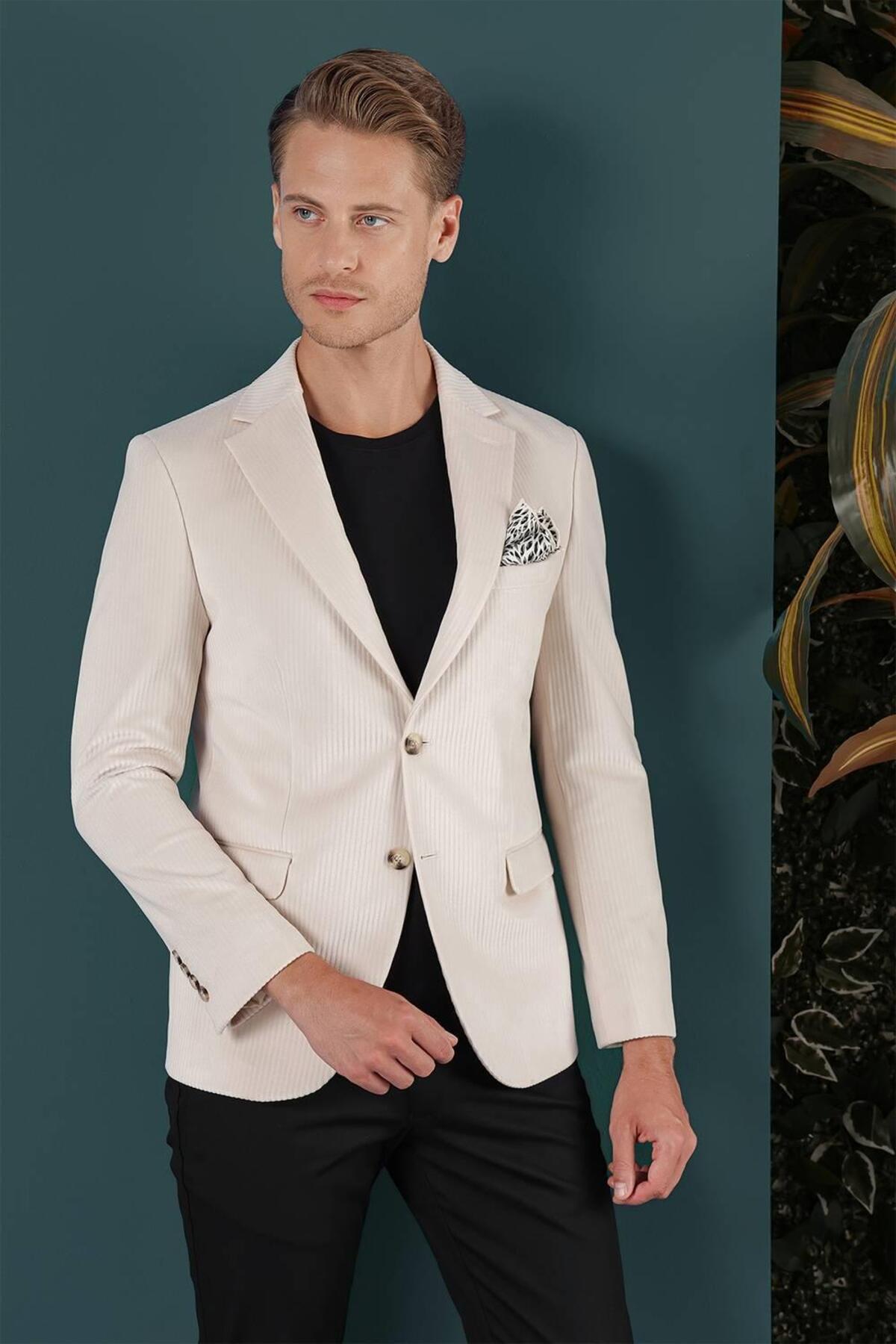 Efor  C 651 CEKET SLİM FİT TAŞ CASUAL - Görsel 5