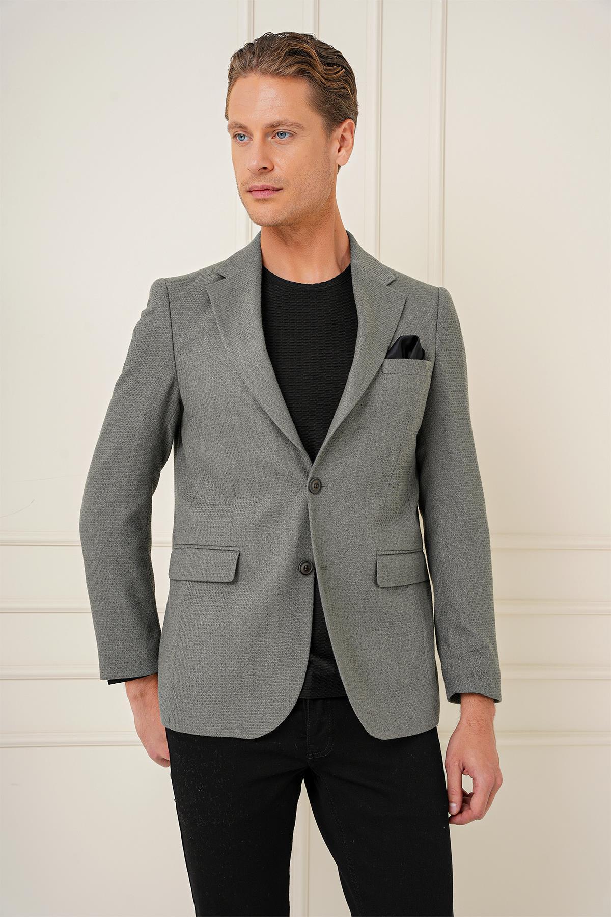 Efor  C 685 Slim Fit Haki Spor Ceket - Görsel 4