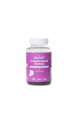 Velavit V-SambuGuard Gummy - Kara Mürver, Vitamin B12 İçeren Takviye Edici Gı...