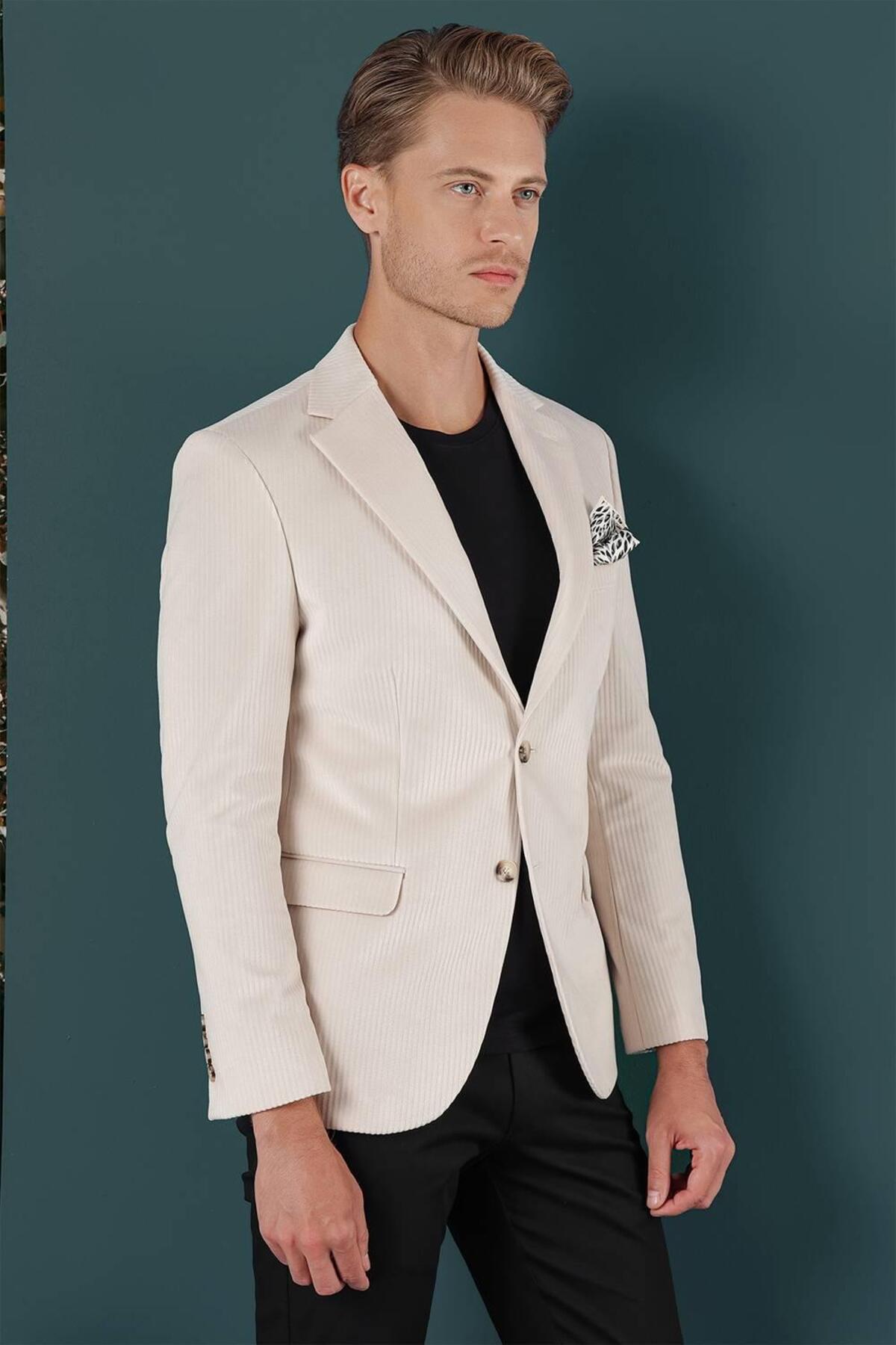 Efor  C 651 CEKET SLİM FİT TAŞ CASUAL - Görsel 4