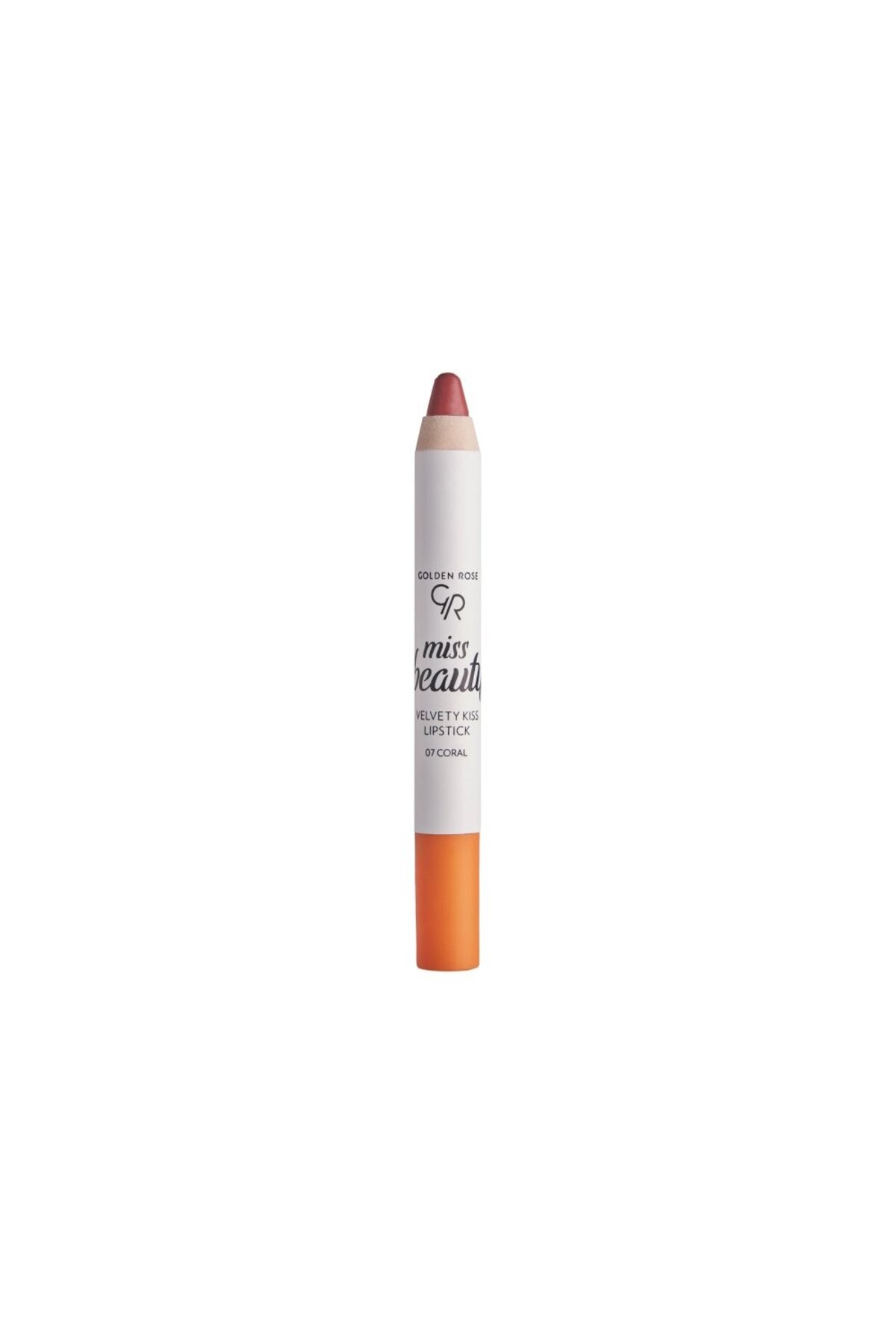 Golden Rose Miss Beauty Velvety Kiss Lipstick No:07 Coral - Matte Pencil Lipstick