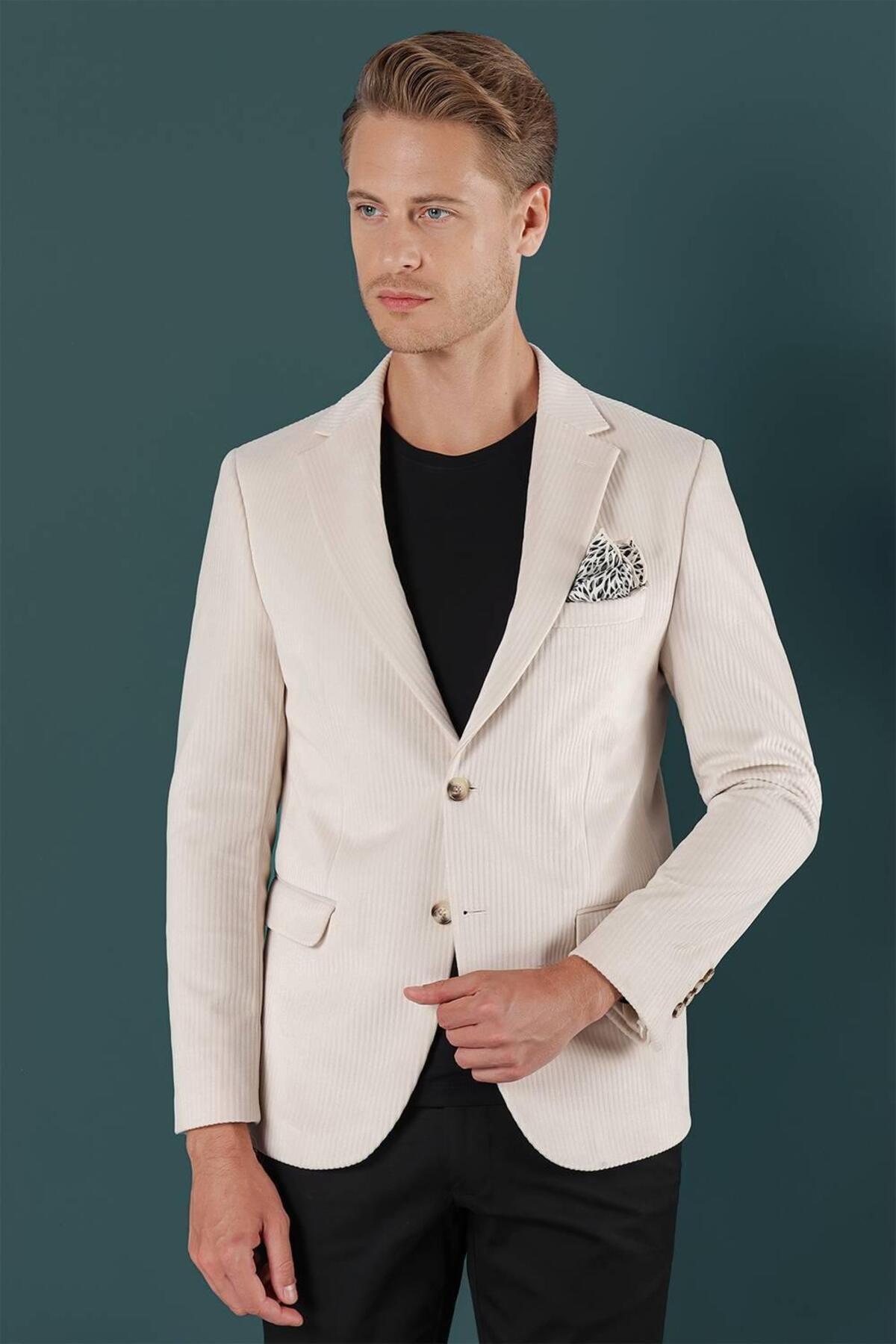 Efor  C 651 CEKET SLİM FİT TAŞ CASUAL - Görsel 3