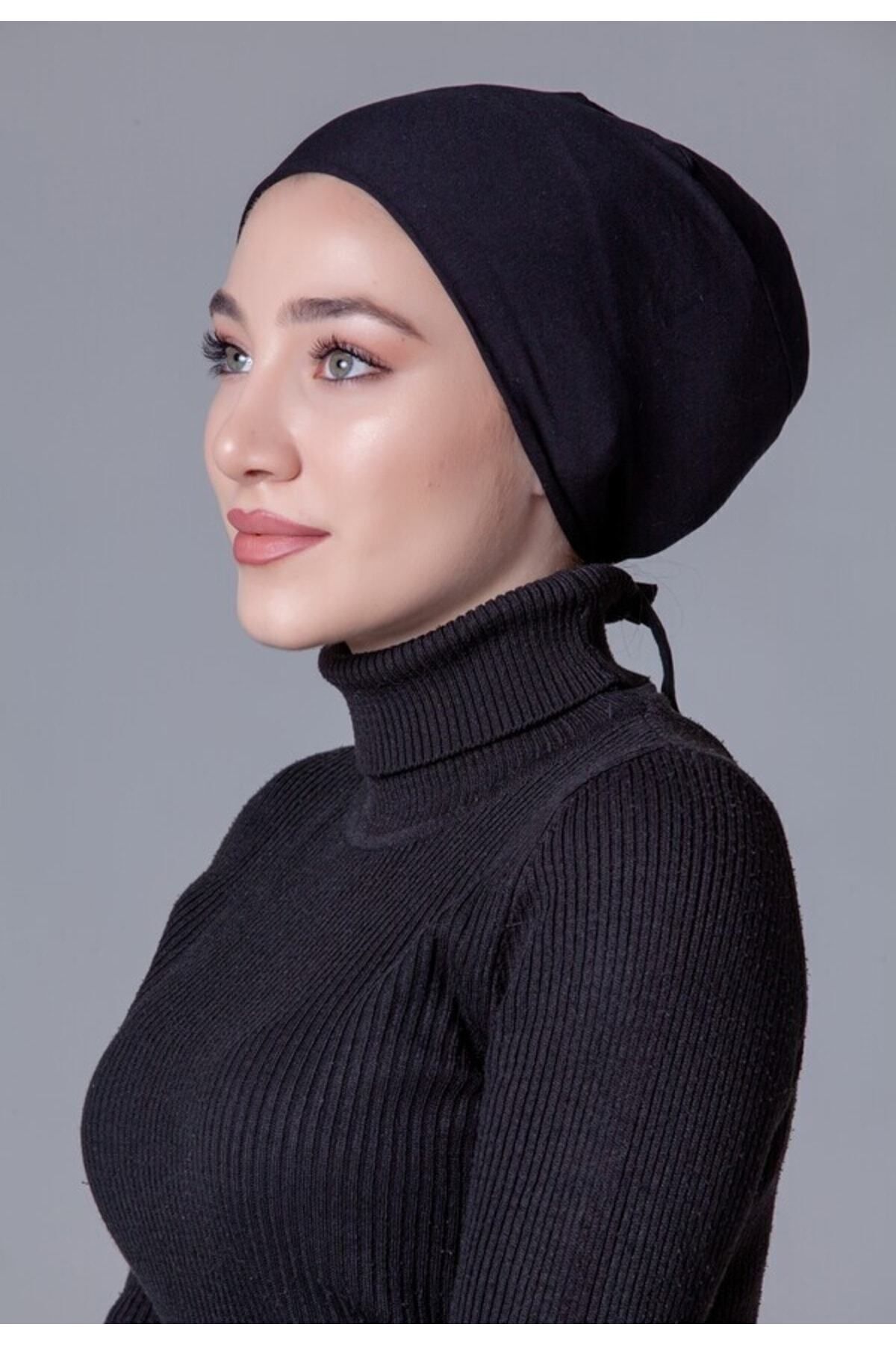 nanak  Siyah Likralı Kaymayan ( Kaymaz ) Bone - Görsel 4