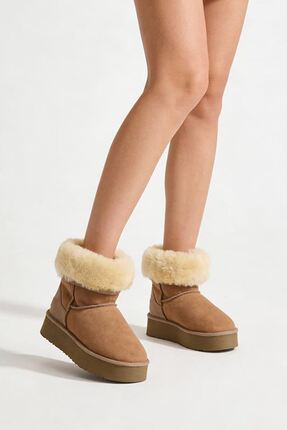 Bueno Shoes Sahra Süet Kadın Dolgu Topuklu Bot 05ag2024054