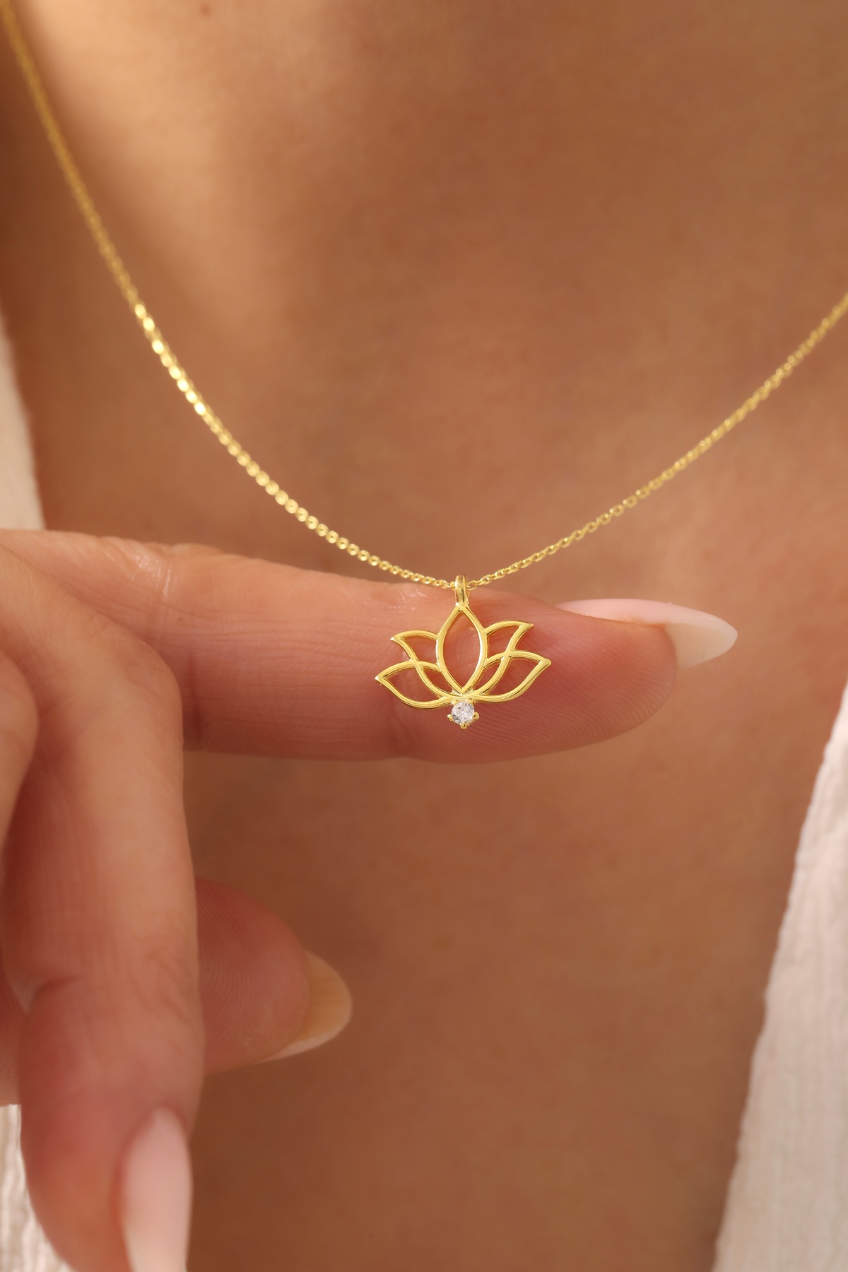 LOTUS JW Lotus Çiçeği Gümüş Kolye - 925 Ayar Gümüş Kolye