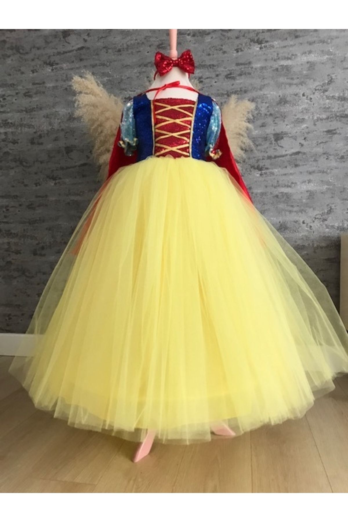 Snow White Costume with Tarlatan Cloak and Crown Gift