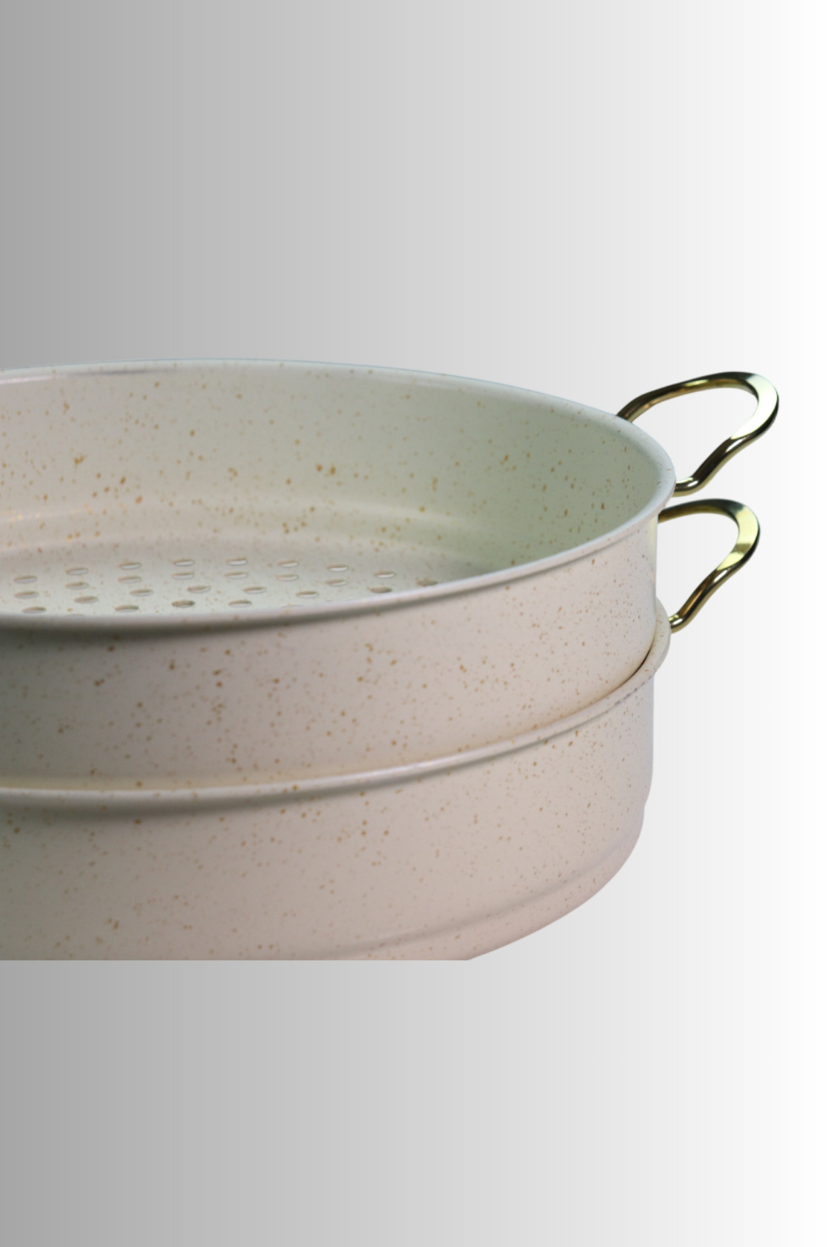 Evren 6 Parça 30 Cm Cream Ezme Seri Buharlı Pişirici, Mantı Tencere Seti 7,5 Lt fotoğrafı 5 (önizleme)