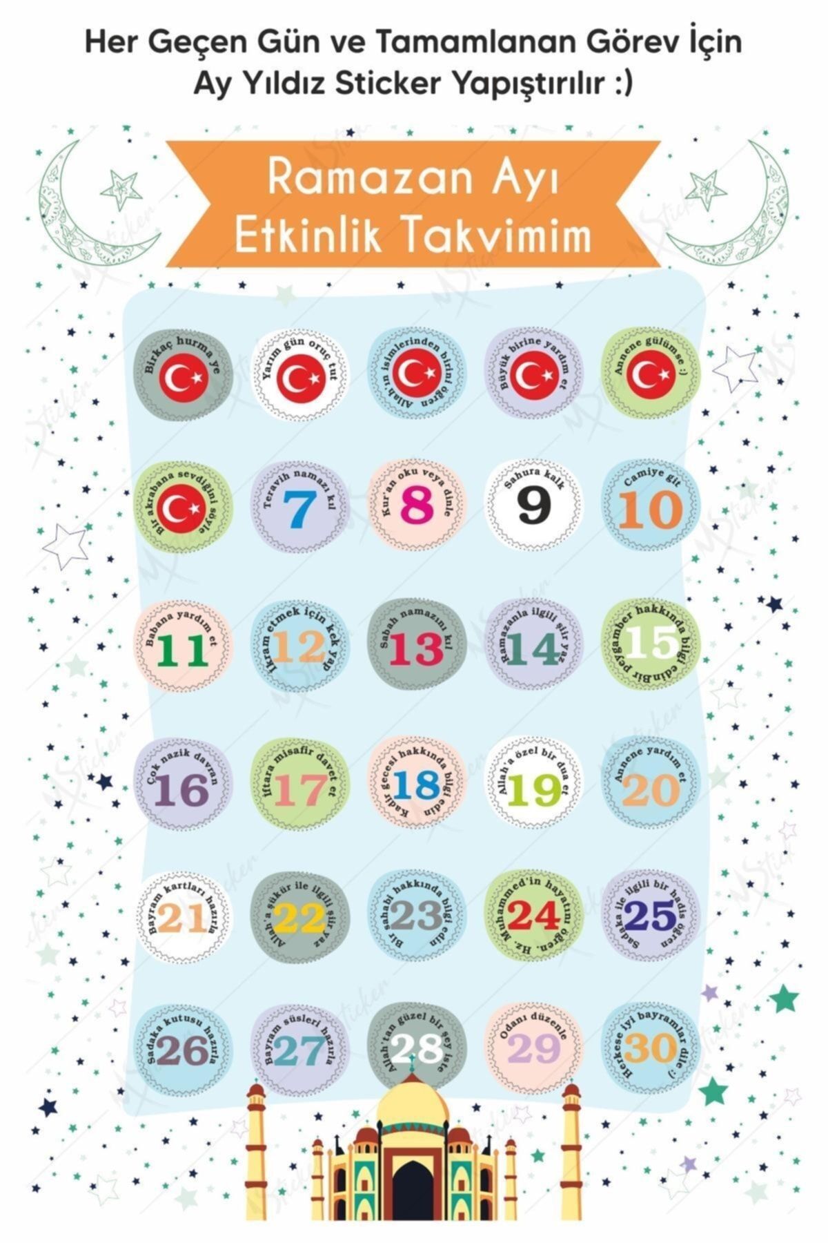 MSticker Çocuklar Için Ramazan Ayı Oruç Çizelgesi - Ramazan Sticker Çocuk Imsakiyesi, Ramazan Etkinlik fotoğrafı 3 (önizleme)