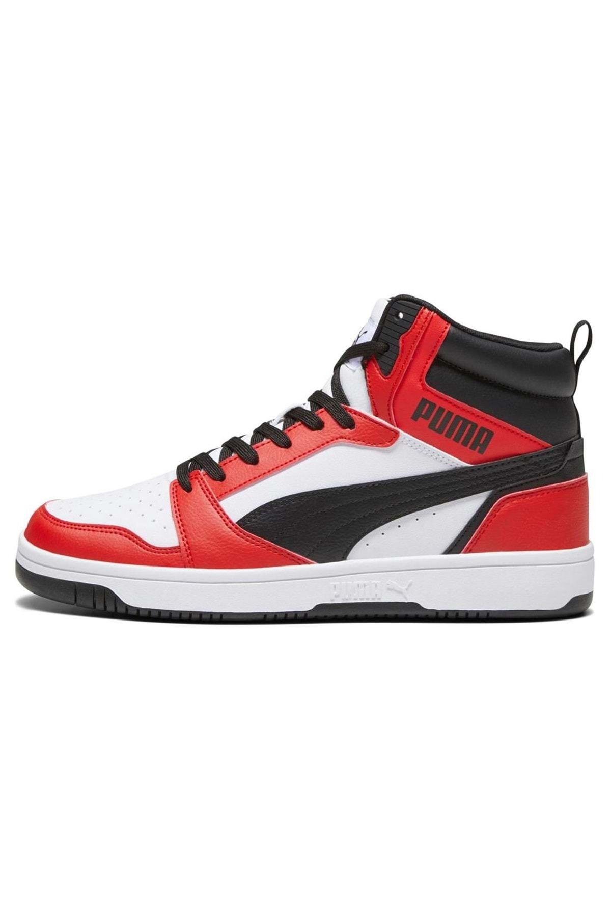 Puma Rebound v6 Beyaz Erkek High Sneaker SİYAH KIRMIZI görsel 4