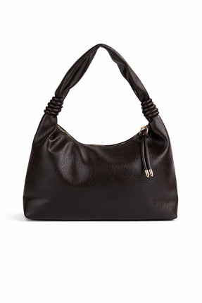 REVENKO Kahverengi Kadın Omuz Çantası Suni Deri Fermuar Kapamalı Astarlı