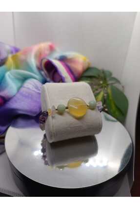 DOĞA KUTUSU KOVA VE BALIK Doğal Taş Çelik Bileklik Florit