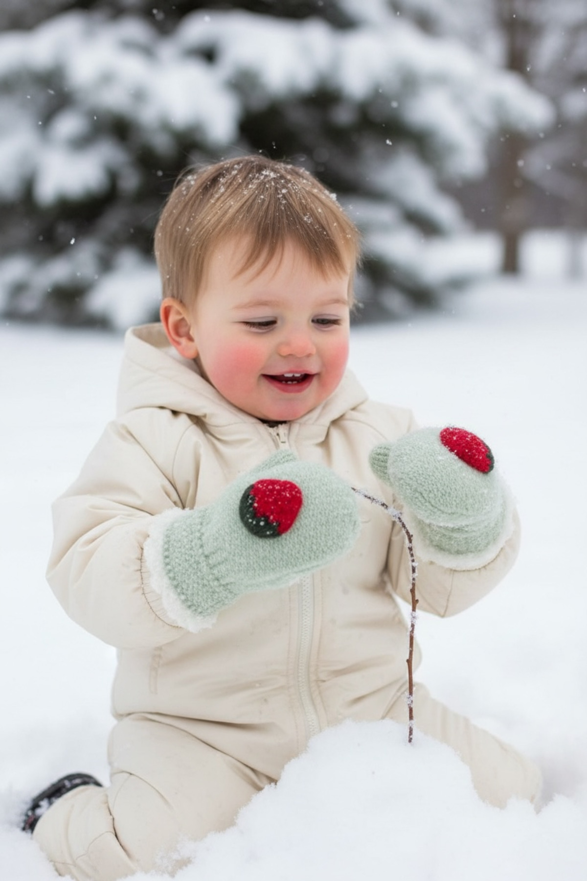 Kitti Çilek Bebek tek parmak eldiven 0-3 yaş fotoğrafı 2 (önizleme)