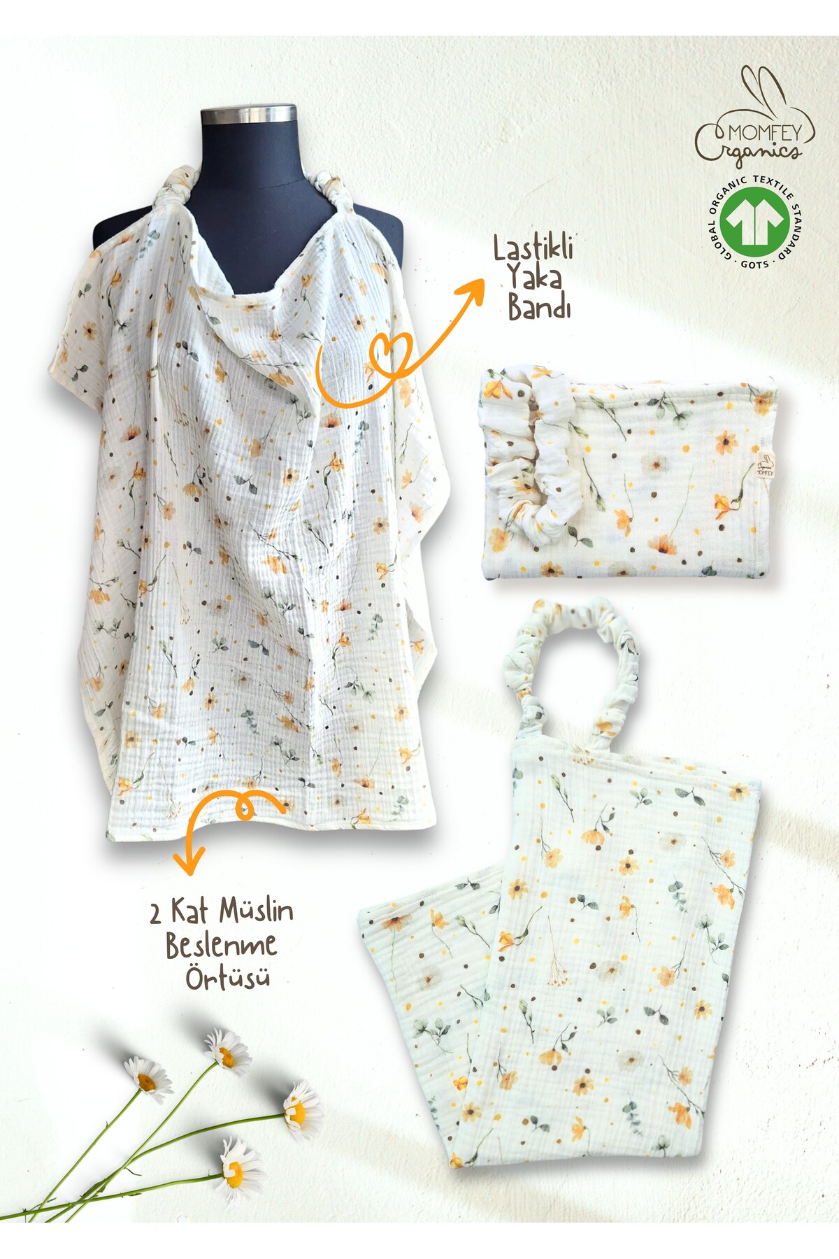 Momfey Organics 14 Parça Müslin Bebek Seti | %100 Pamuk | Yenidoğan Hastane Çıkışı, Hediye Seti fotoğrafı 5 (önizleme)