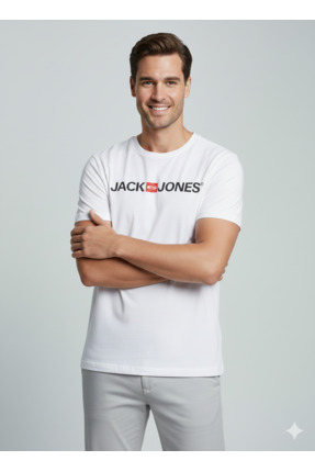 Jack & Jones Jack Jones Erkek Baskılı Tişört 12137126