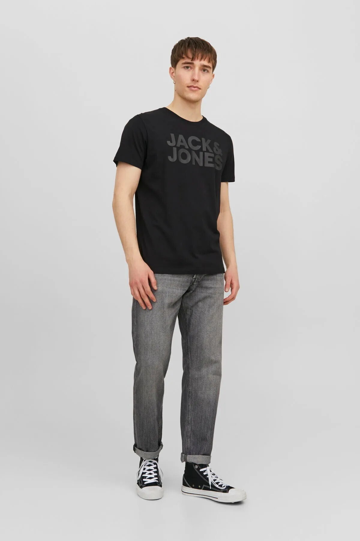 تیشرت مردانه طرح دار آستین کوتاه | جک اند جونز Jack & Jones 12151955-Black - تصویر 3