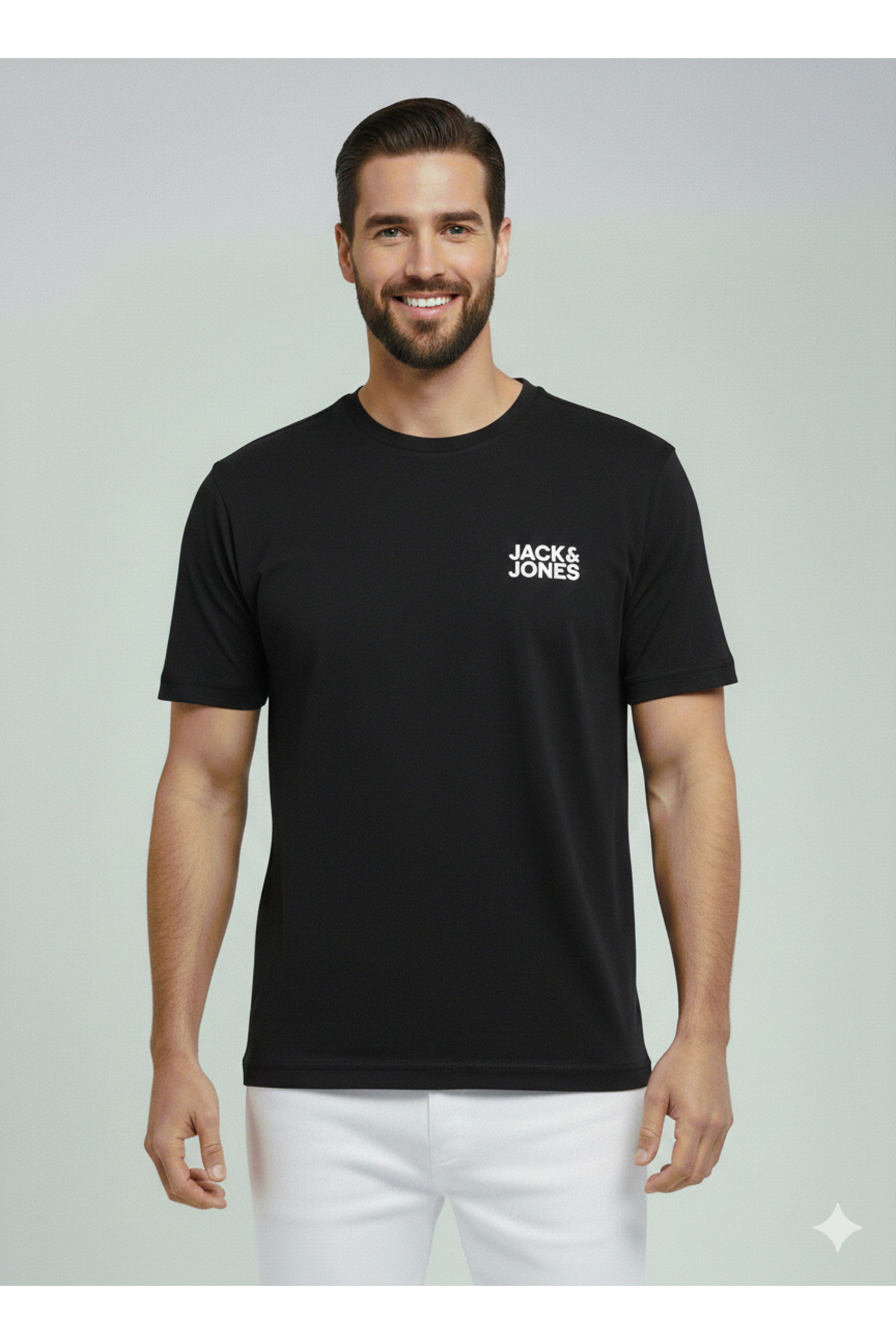 جک اند جونز تی شرت طرح سینه جک جونز کد 12151955 - مشکی - XXL - St04421-black-xxl