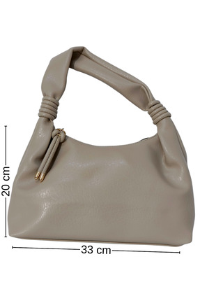 BAY MALA Kadın Yumuşak Deri Boğum Detaylı Hobo Omuz Çantası