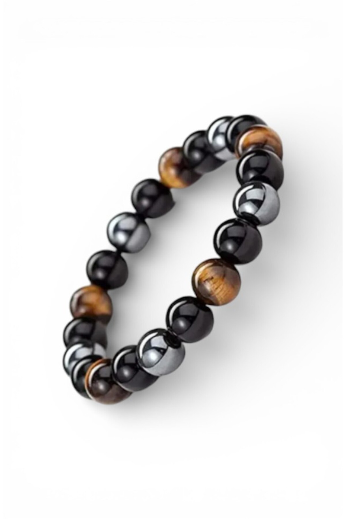beautifulnaturelstones Kaplan Gözü, Obsidyen Ve Hematit Doğal Taş Bileklik 8 Mm Aa Kalite görsel 6