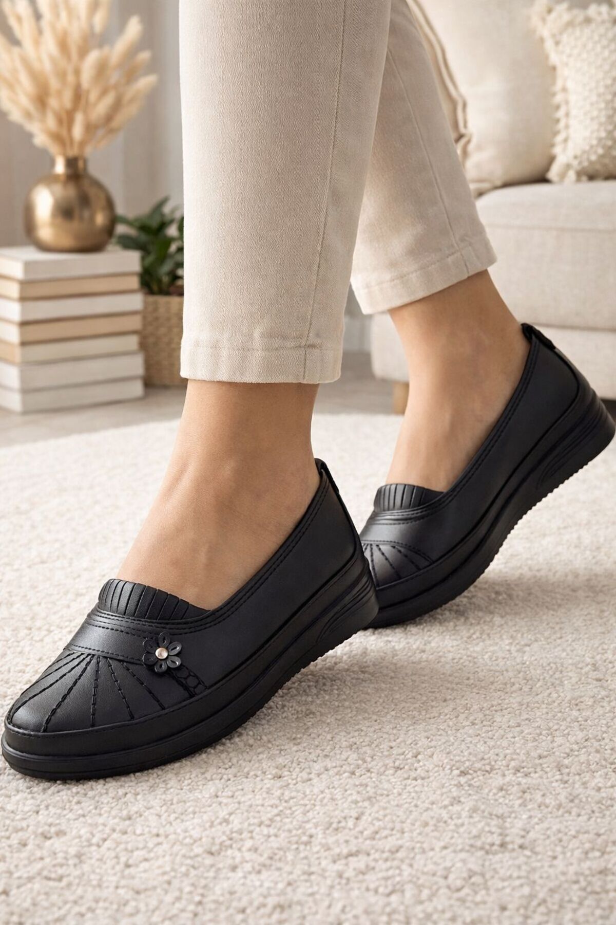 Babetty  Kadın Ortopedik Ayakkabı Günlük Rahat Anne Ayakkabısı Anatomik Taban - Papatya - Görsel 2