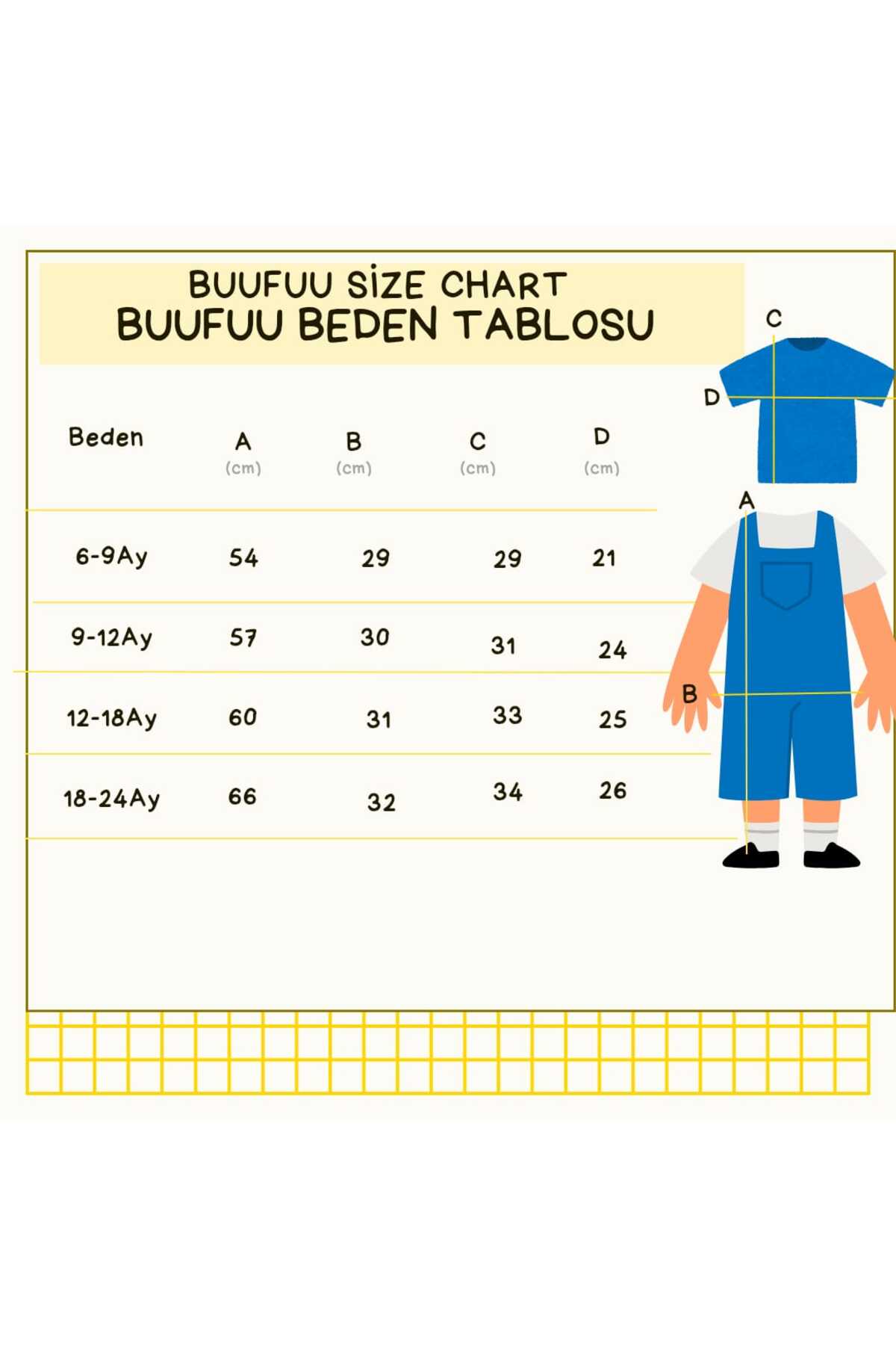 BUUFUU Uzun Kollu Askılı Tulum, Sevimli Hayvan Desenli  Gömlek yaka Bebek Takımı fotoğrafı 4 (önizleme)