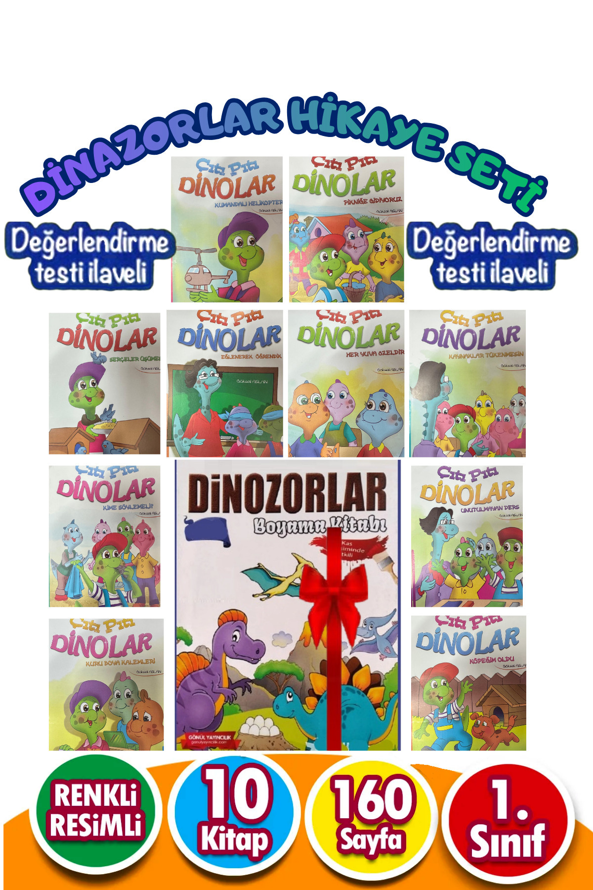 GÖNÜL YAYINCILIK 1. Ve 2.sınıflara Okumayı Sevdiren Dinazorlar 10'lu Hikaye Seti fotoğrafı 2 (önizleme)
