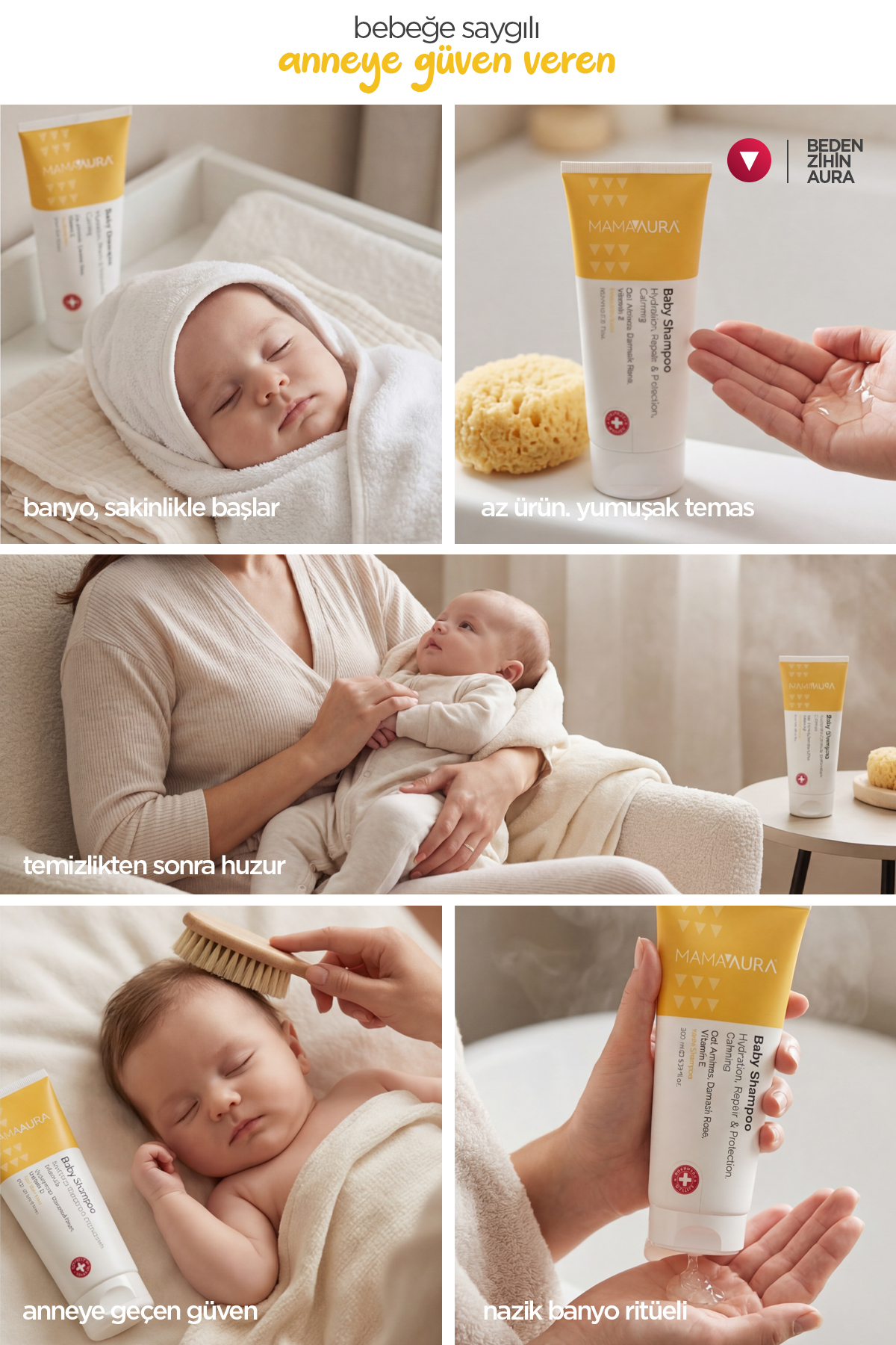 MAMAAURA Göz Yakmayan Bebek Şampuanı - Baby Shampoo 200 ml fotoğrafı 4 (önizleme)