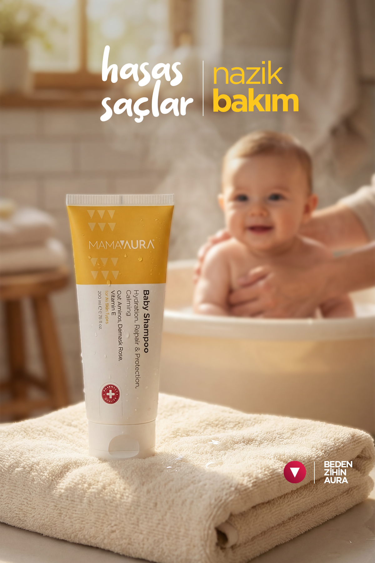 MAMAAURA Göz Yakmayan Bebek Şampuanı - Baby Shampoo 200 ml fotoğrafı 7 (önizleme)