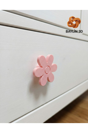 Baylin3D Çiçek Görünümlü Dolap Kulpu - Çocuk Odası Modern, Şık ve Dayanıklı -...