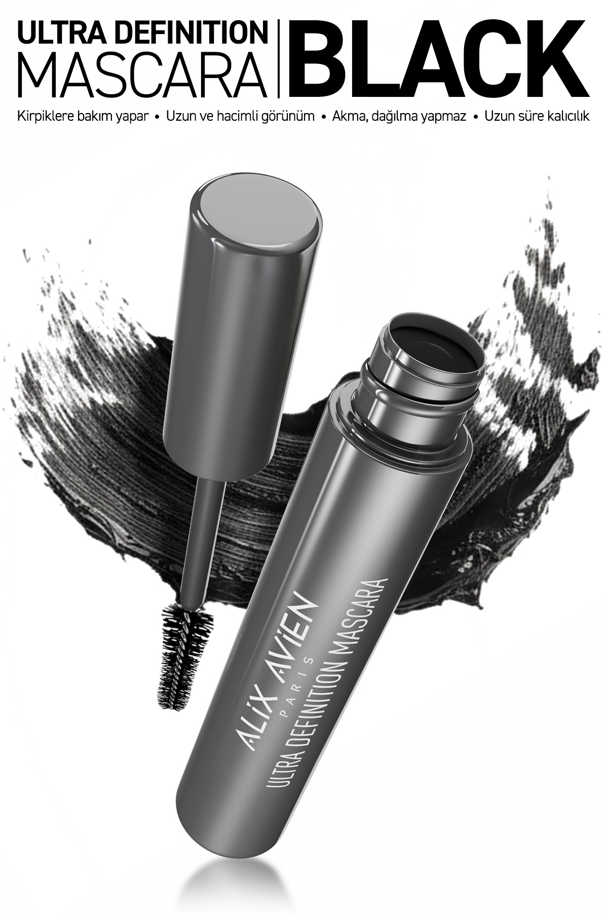 الکس اوین ریمل فوق العاده با کیفیت مشکی - ریمل مشکی بادوام که به مژه ها حجم، فر و پرپشتی می بخشد.