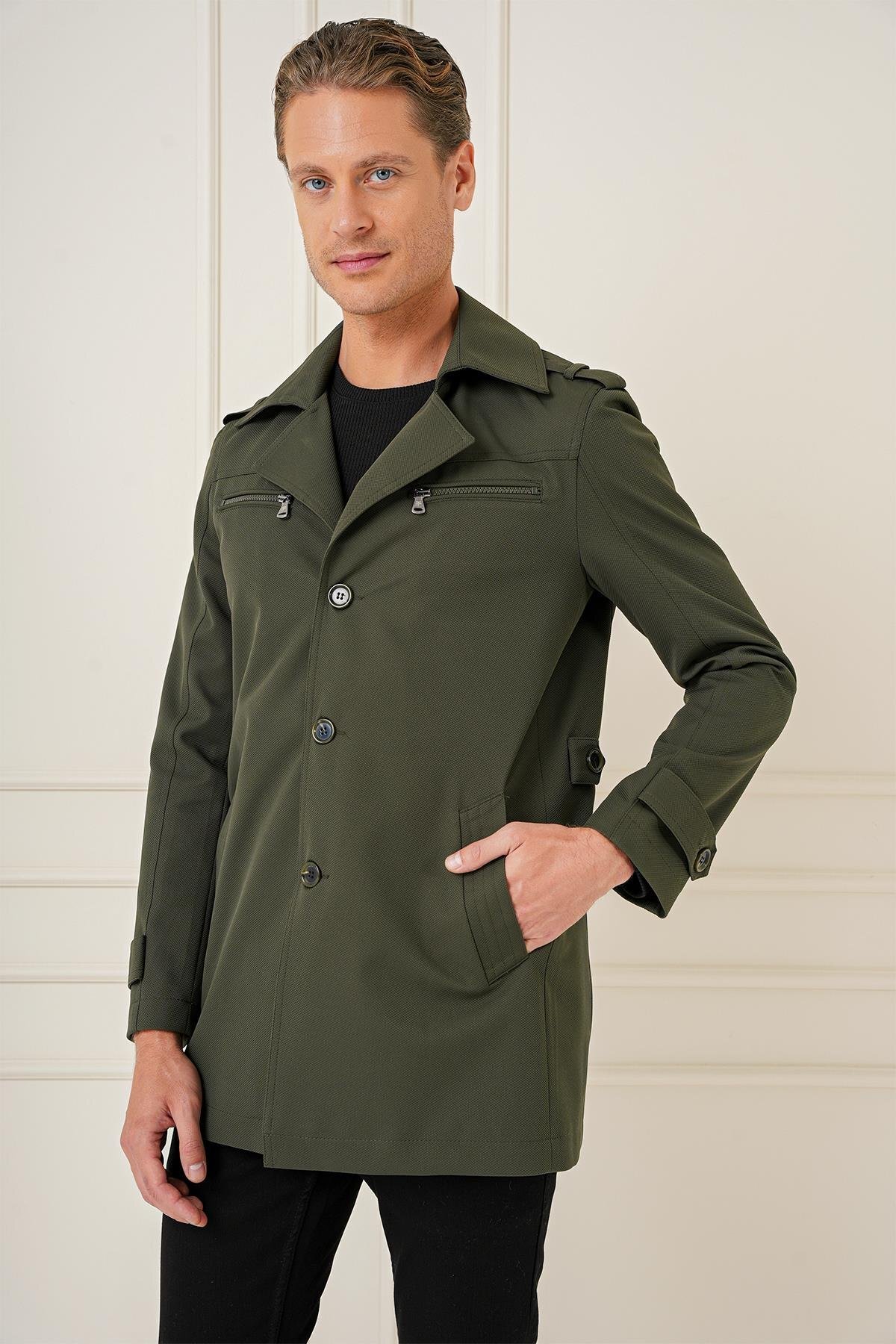 Efor  KA 086 Slim Fit Haki Spor Kaban - Görsel 5