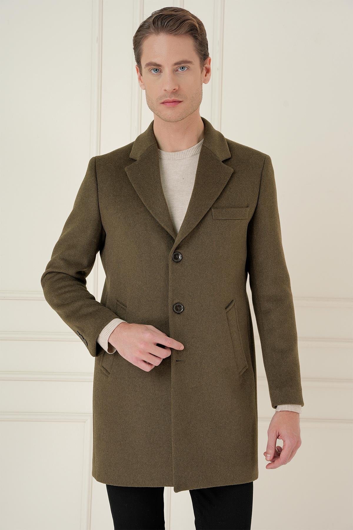 Efor  PLT 084 Tütün Klasik Palto - Görsel 2