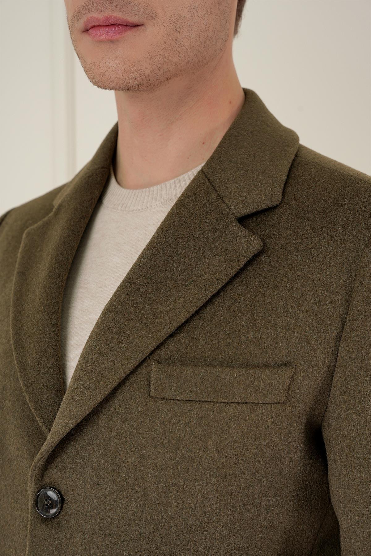 Efor  PLT 084 Tütün Klasik Palto - Görsel 5