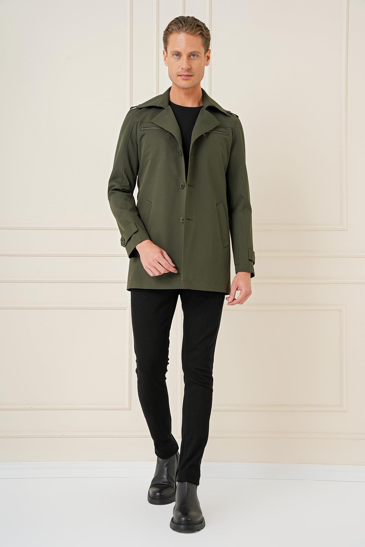 Efor  KA 086 Slim Fit Haki Spor Kaban