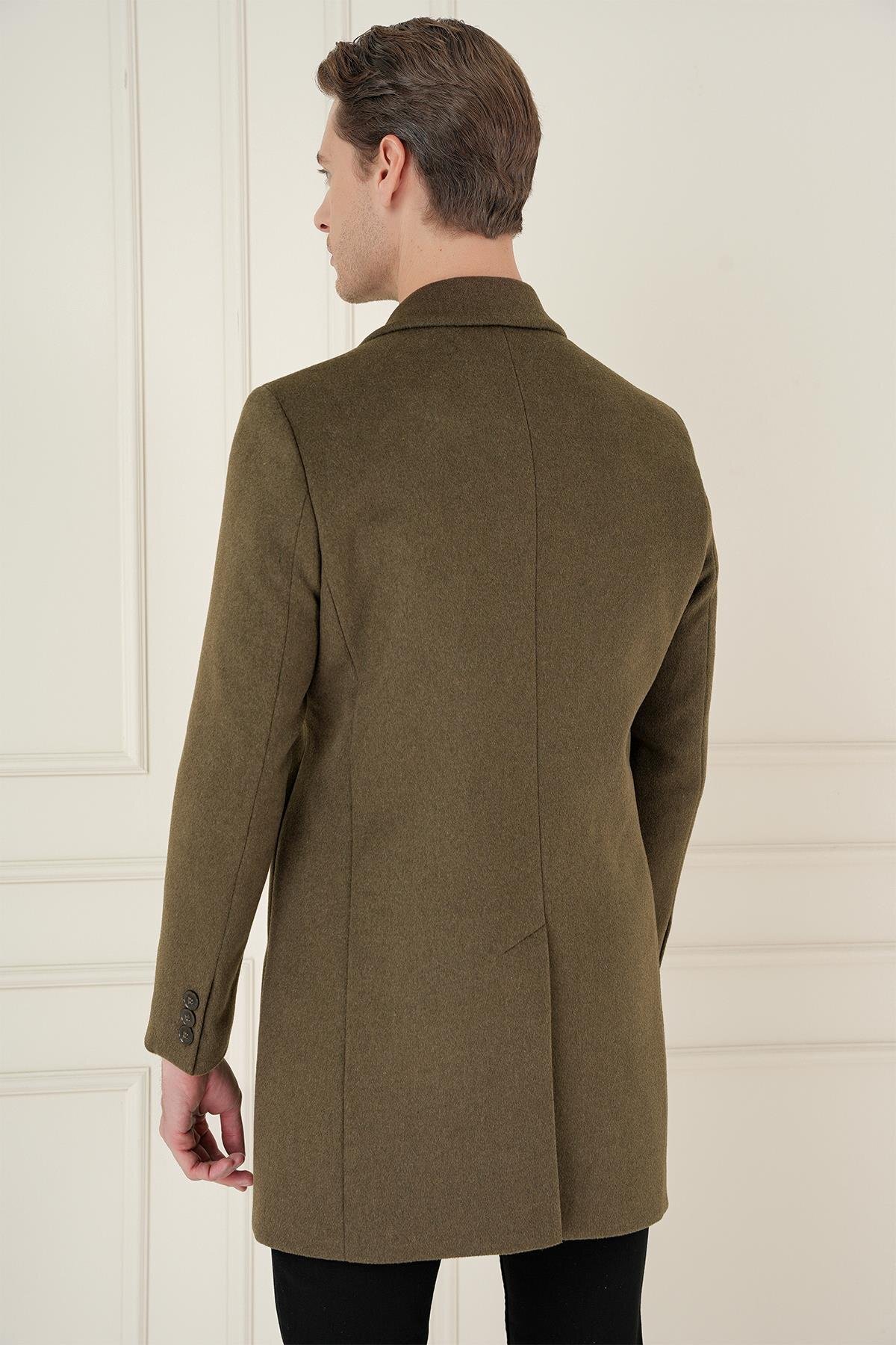 Efor  PLT 084 Tütün Klasik Palto - Görsel 4