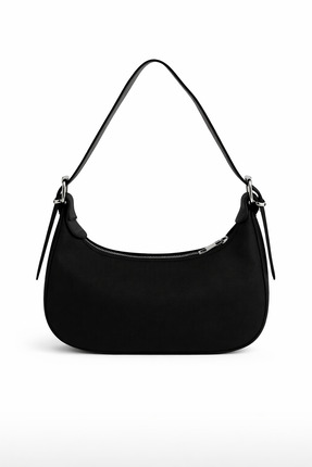 REVENKO Pera Siyah Baget Kadın Çantası Omuz Çantası - Kol Çantası - El Çantası