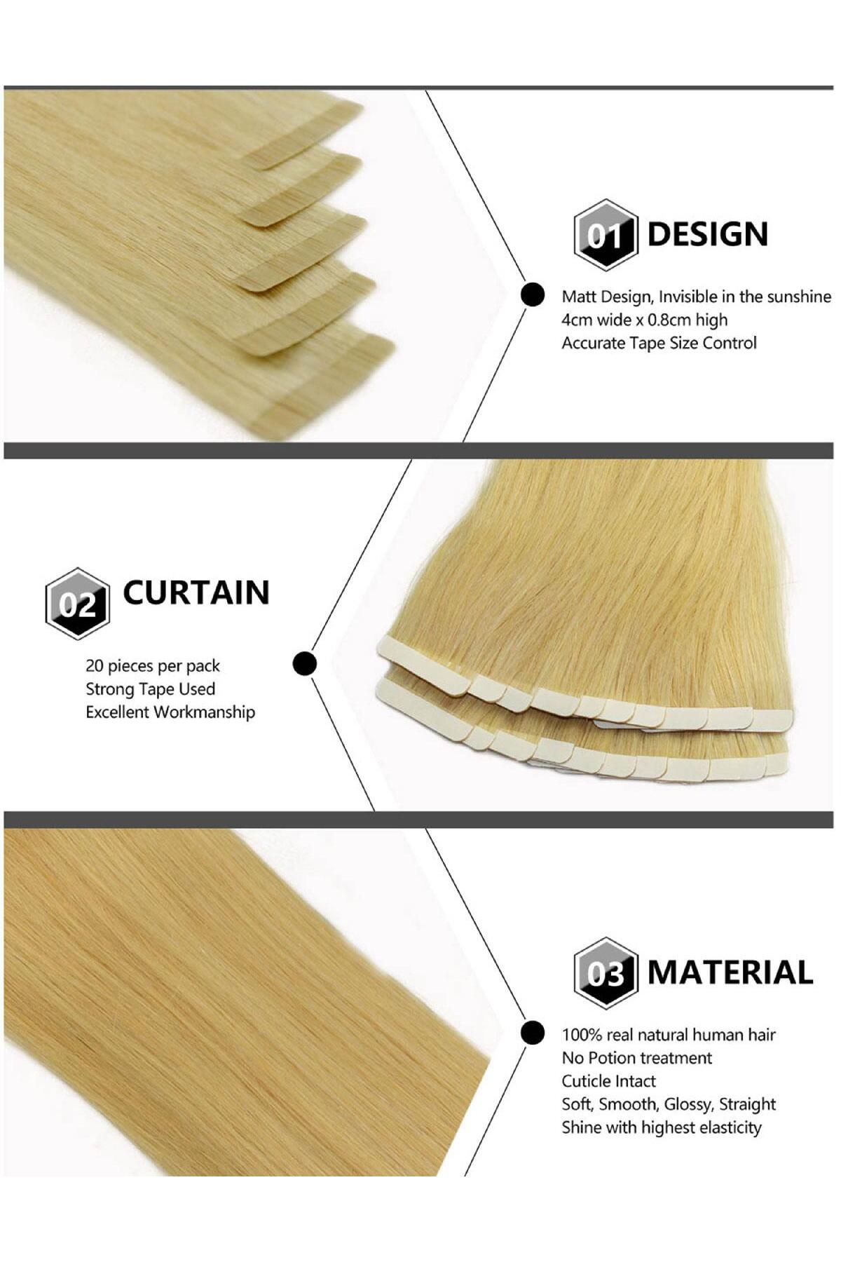 Beautify No-Shine Tape Tabs Hair Extension - Bant Kaynak Bandı 120 Adet — NS T — تصویر 3 از 4