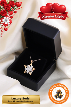 Lucente Jewellery Işıklı Hediye Kutulu Yıldız Tılsımı 925 Ayar Gümüş Kaplama ...
