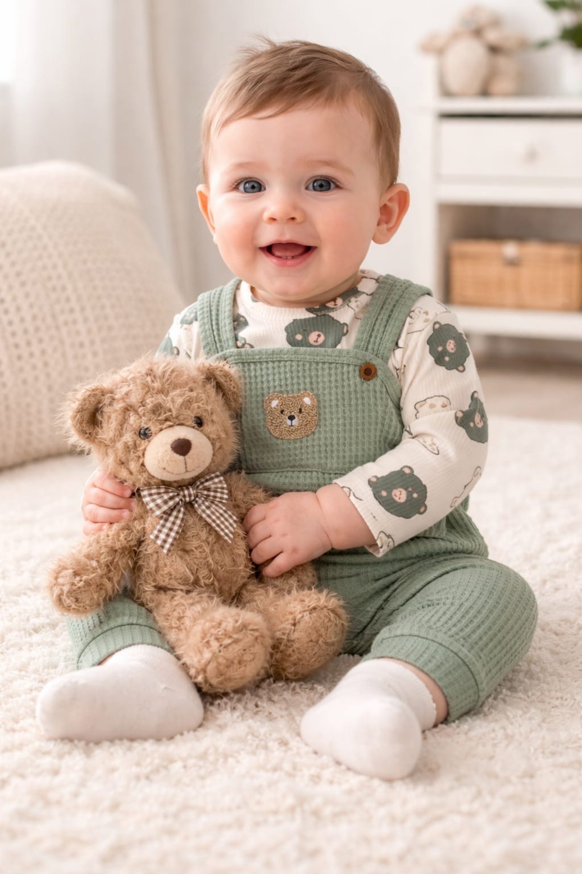 bebekyol Ayı Nakışlı Bebek Takımı (bere dahil değildir) fotoğrafı 5 (önizleme)