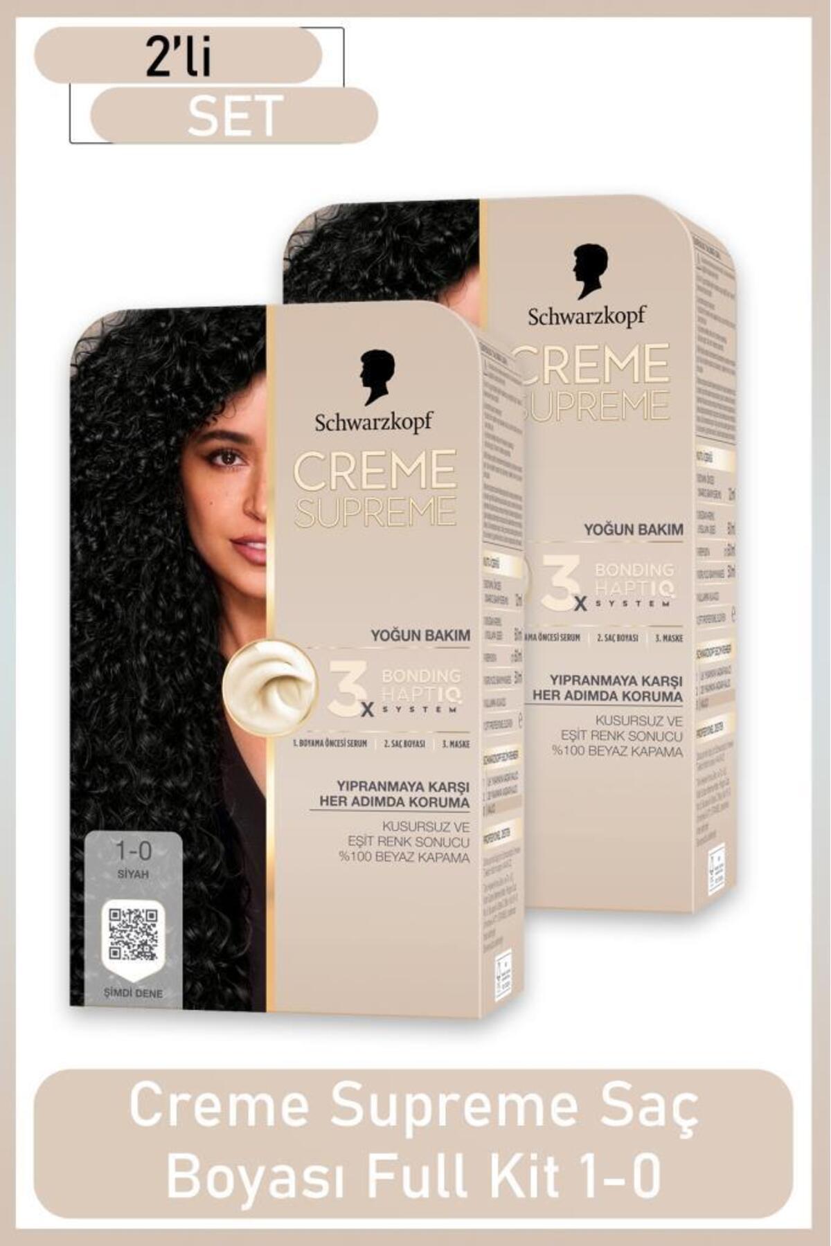 Schwarzkopf Creme Supreme Full Kit 1-0 Siyah x2 Adet — مشکی SET.HNKL.5243