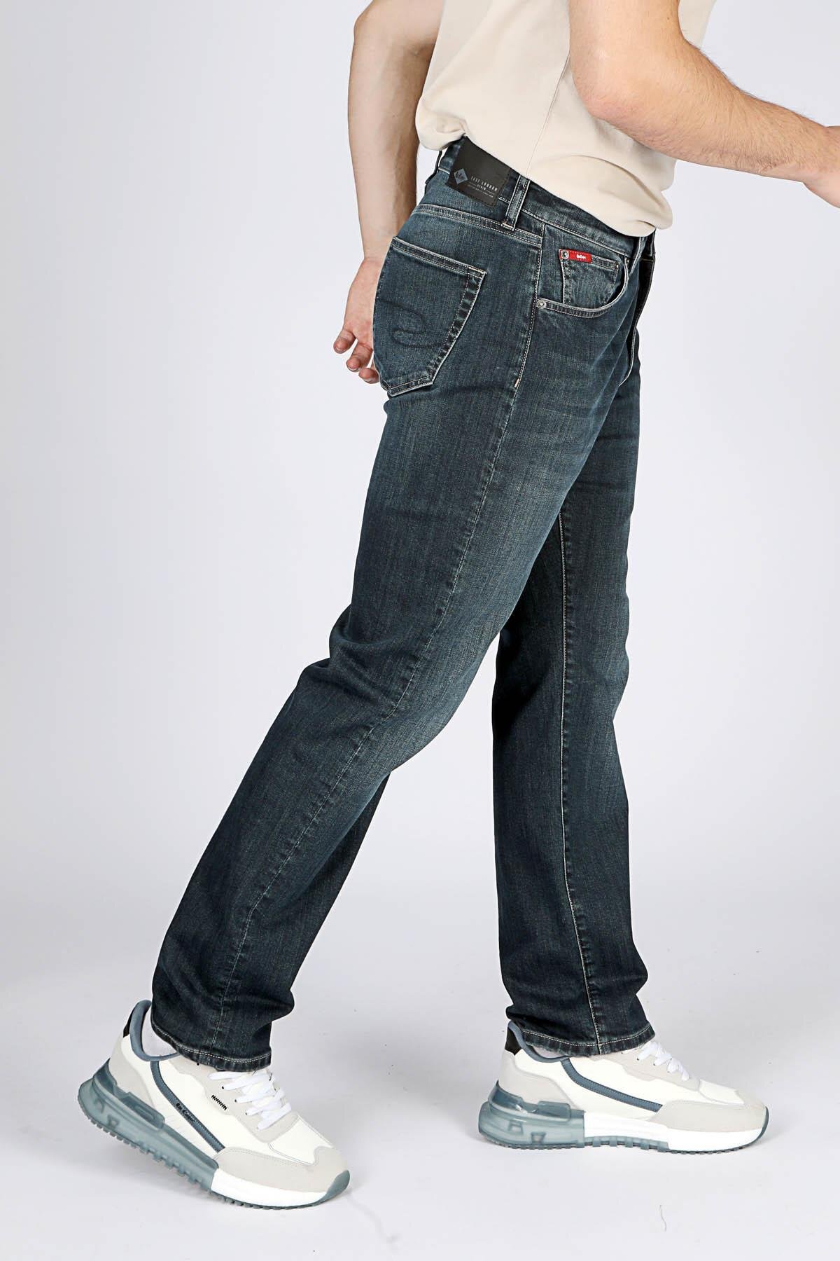 Lee Cooper  Ricky Yüksek Bel Normal Kesim Düz Paça Lisa Aqua Bnz Erkek Jean Pantolon - Görsel 2