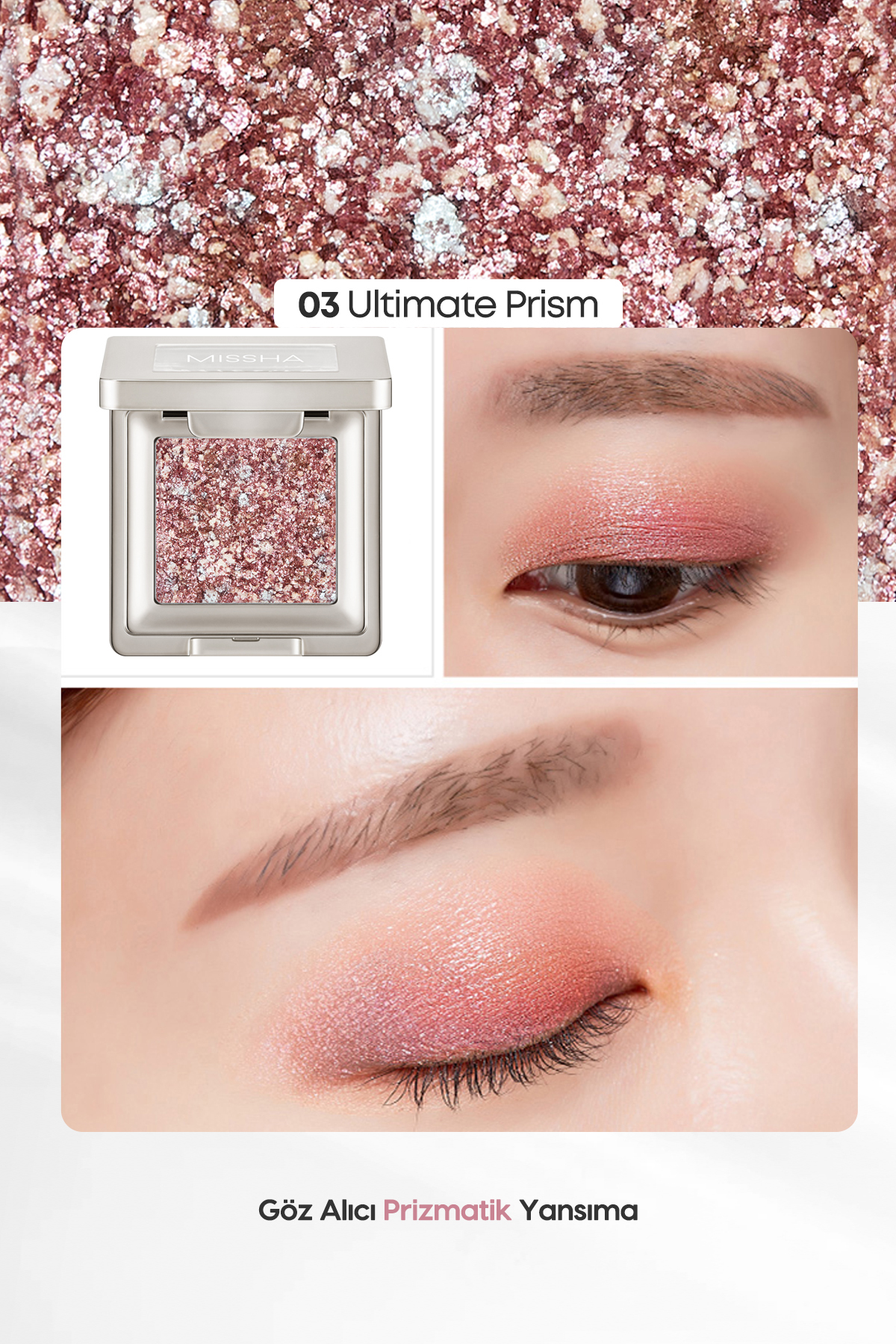 Topaklanmayan, El Yapımı Glitter Far Modern Shadow Glitter Prism (No.3 Ultimate Prism) — صورتی 111590 — تصویر 3 از 9