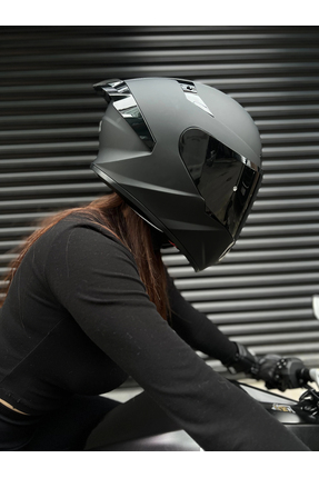 Rivox R2 Mat Siyah Kapalı Kask Md821