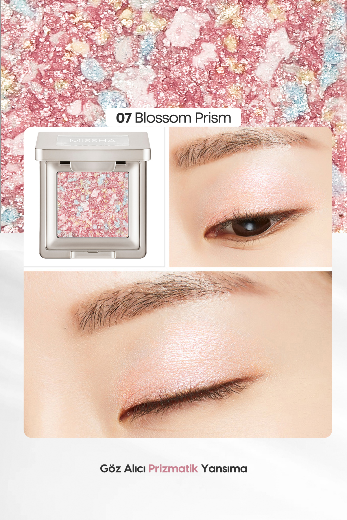 Topaklanmayan, El Yapımı Glitter Far Modern Shadow Glitter Prism (No.7 Blossom Prism) — صورتی 111590 — تصویر 3 از 9
