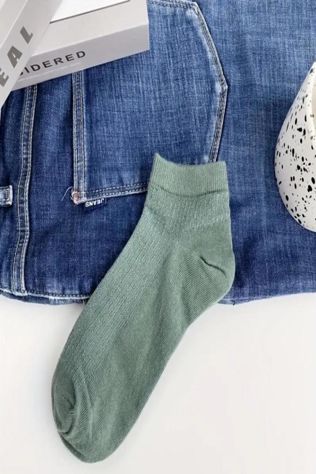 Ozzy Socks  6 Çift Şık Pamuklu Çizgili Patik Çorap Renkli Set - Görsel 7