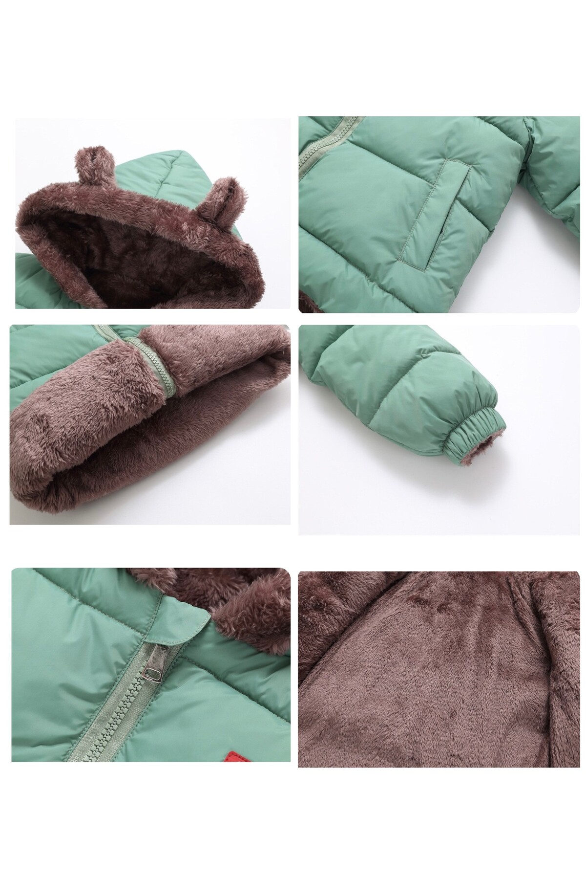 melisam.msg Kız Erkek Çocuk Kış Kalın Sevimli Peluş Mont fotoğrafı 7 (önizleme)