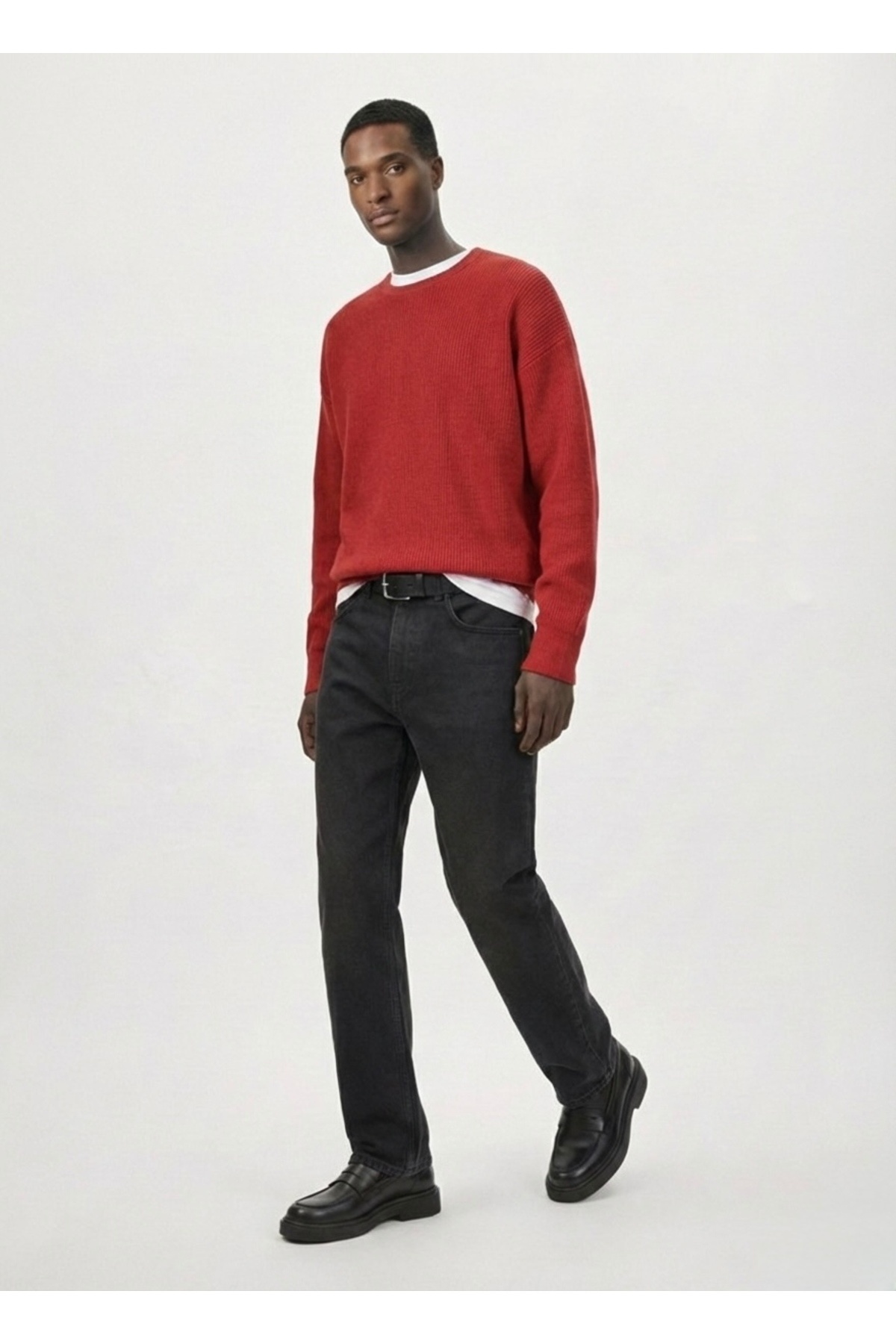 VARNAS Erkek Siyah Hakiki Deri Hafif EVA Taban Loafer Ayakkabı - Thunder Casual görsel 3