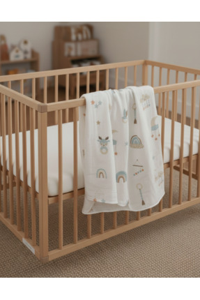 Baby Veil Tek Katlı Müslin Örtü %100 Organik Pamuk 75x85 cm