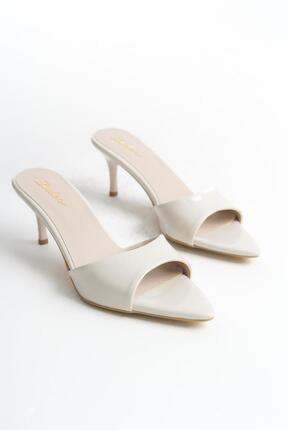 LDR Kadın Bej Rugan İnce Topuklu Sivri Burun Terlik